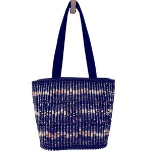 Handmade African Black and Multicolor Woven Tote Bag